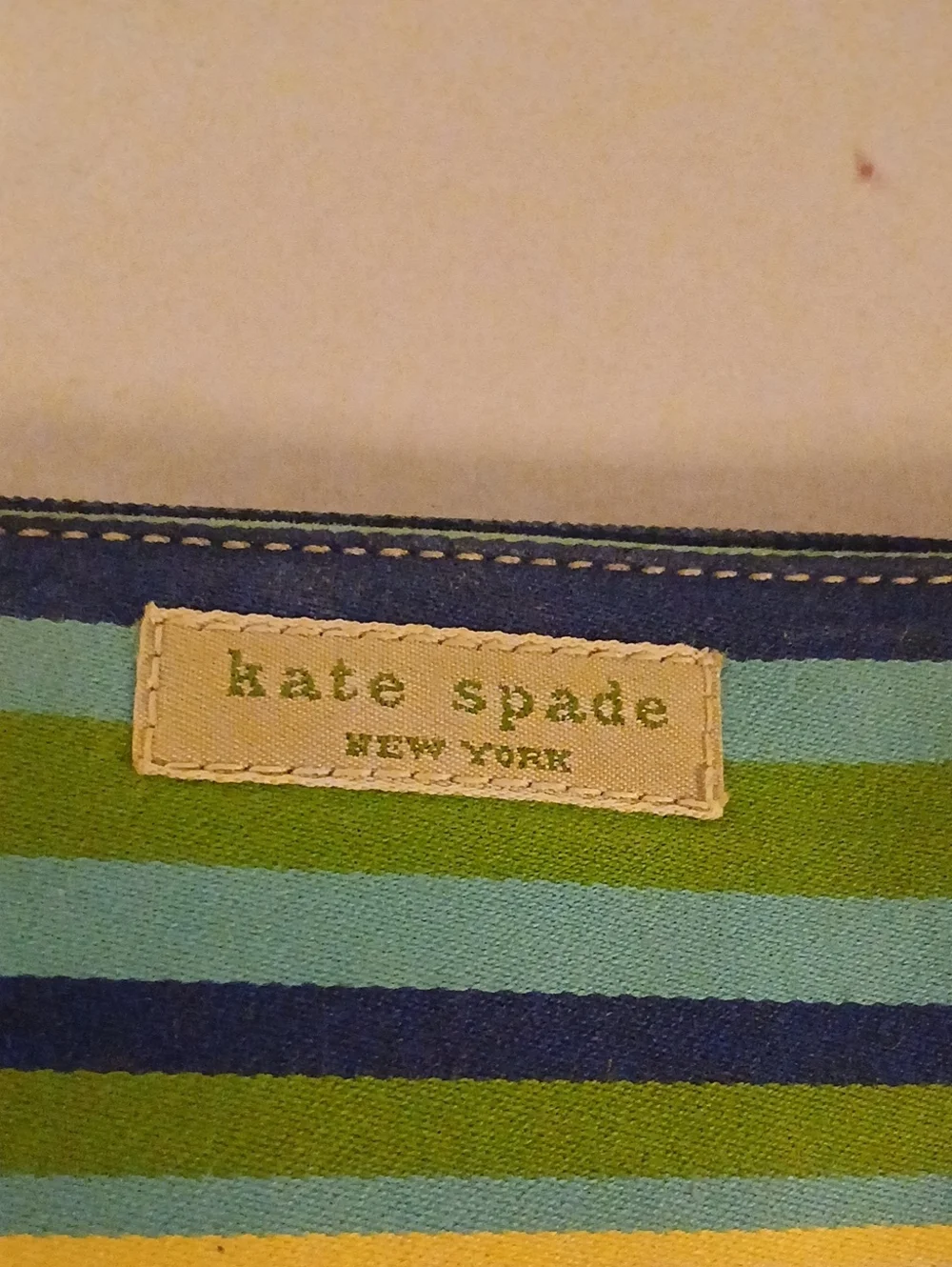 kate spade Multicolor Striped Canvas Wristlet - Blue, Red, Green, Yellow
